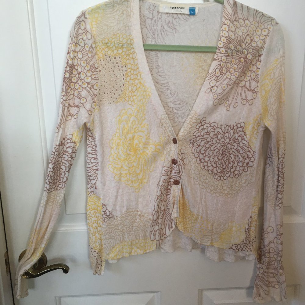 Anthro Sparrow Hortensia Floral Cardigan